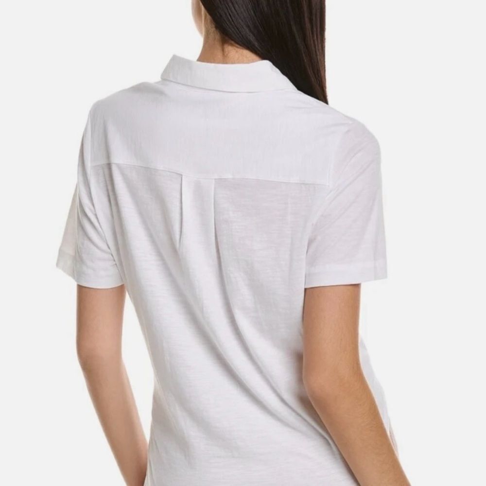 Theory White Button Down Tie Front Shirt - Picture 2 of 7